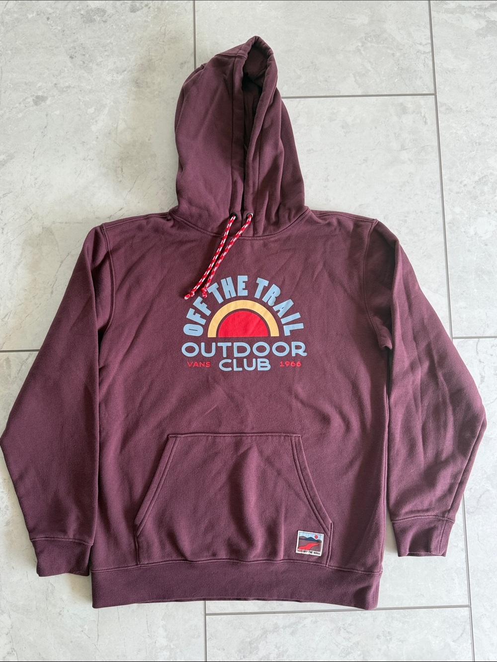 Vans Burgundy 'Off The Trail' Graphic Pullover Hoodie